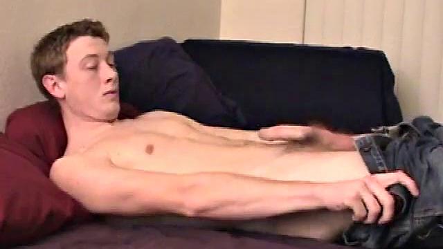 Corbin works up his boner by rubbing himself inside and outside his jeans. Then he pulls it out and his stiff 7 inches snaps back audibly on his tight abs.