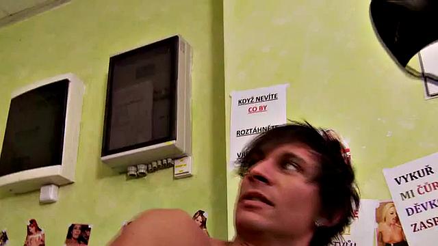 MILFs strapping guy in the office