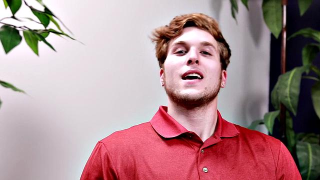 Muscular amateur strokes his dick for cum