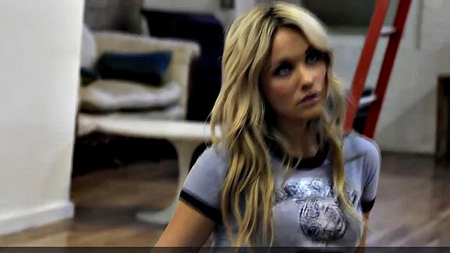 Katrina Bowden shows lingerie