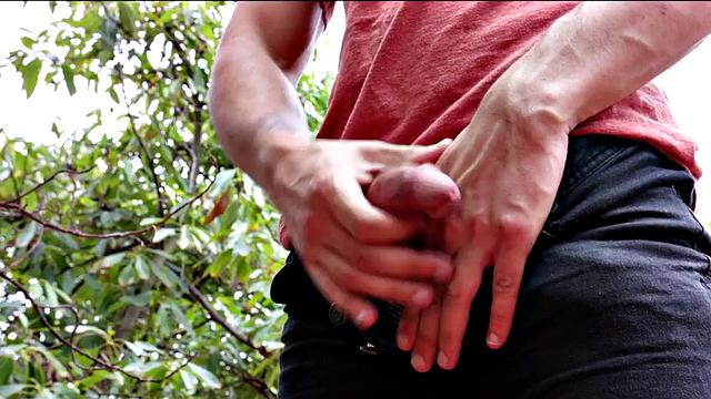 Athletic stud jerks off muscular top before bareback ass-licking & cumshot