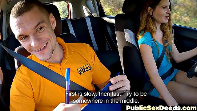 Driving learner riding dick