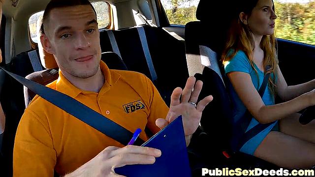 Driving learner riding dick