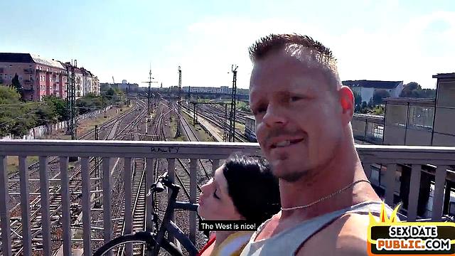 Squirting slut fucked outdoors in public by sex date