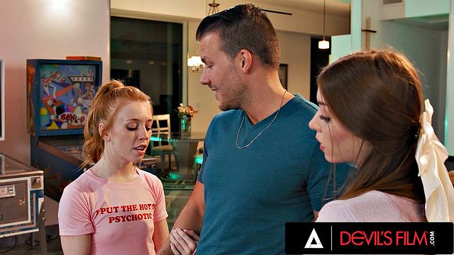 DEVILS FILM - Hot Threesome With Two College Babes And Their Crush