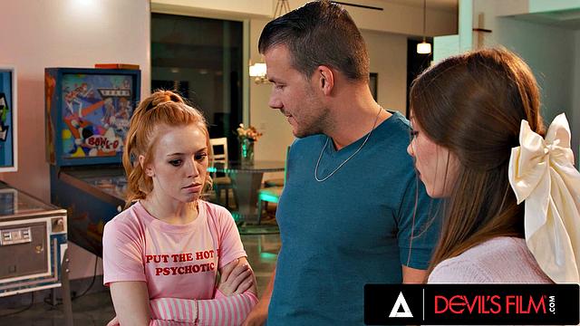 DEVILS FILM - Hot Threesome With Two College Babes And Their Crush