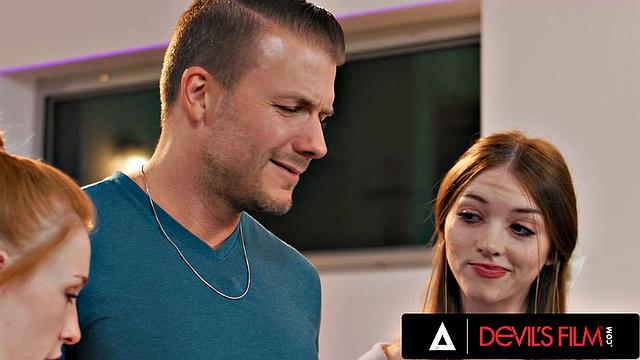 DEVILS FILM - Hot Threesome With Two College Babes And Their Crush