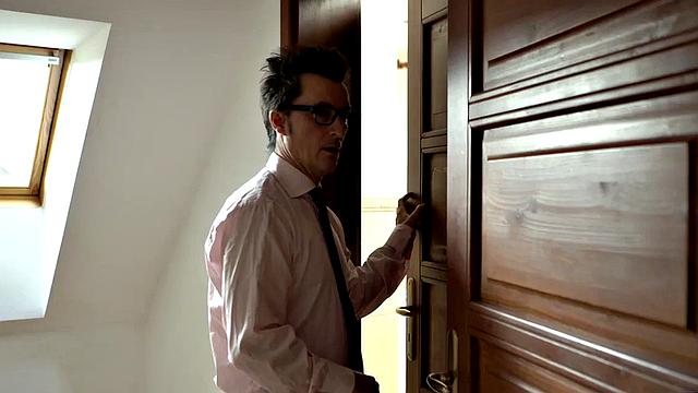 Kinky blonde GF cheats on daddy with son in bed - watch her get spanked and deepthroated