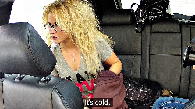 Frizzy Haired Blonde Gets A Mouthful of Cabbie Cock