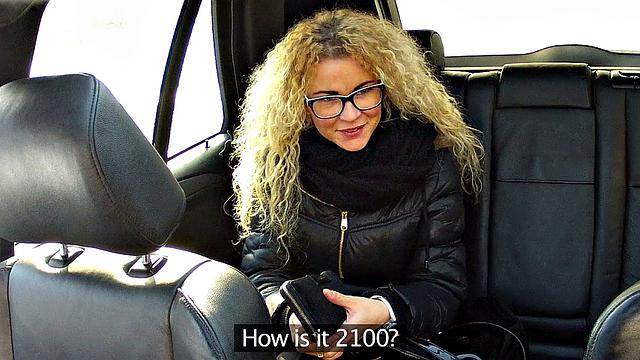 Frizzy Haired Blonde Gets A Mouthful of Cabbie Cock