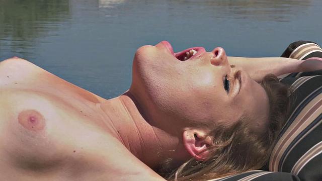 Bikini transsexual brunette bred by bf in outdoor duo