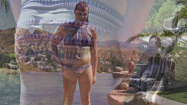 Bikini transsexual brunette bred by bf in outdoor duo