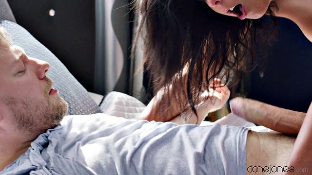 Romantic sex for a couple at dawn