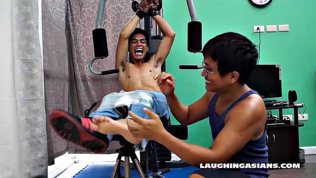 Ricky Tickles Feet On The Gym