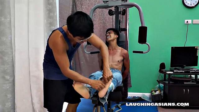 Ricky Tickles Feet On The Gym