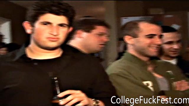 College Student Fucking Hardcore Surrounded by Frat Members