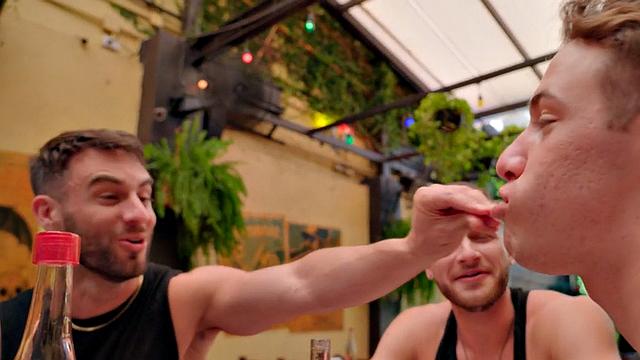 Athletic jocks 3some barebacking and sucking on vacation