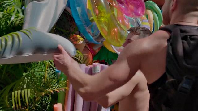 Athletic jocks 3some barebacking and sucking on vacation