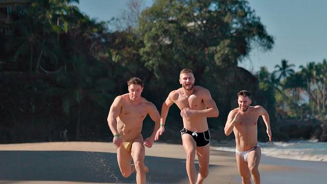 Athletic jocks 3some barebacking and sucking on vacation