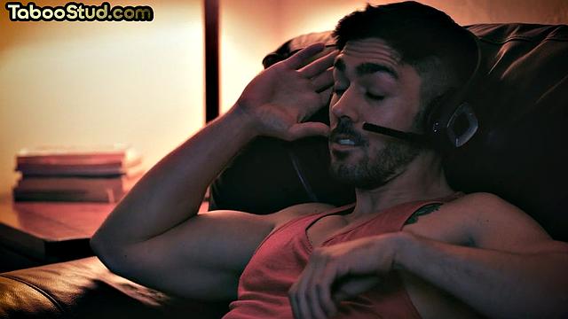 Naughty busty jock bouncing on BF