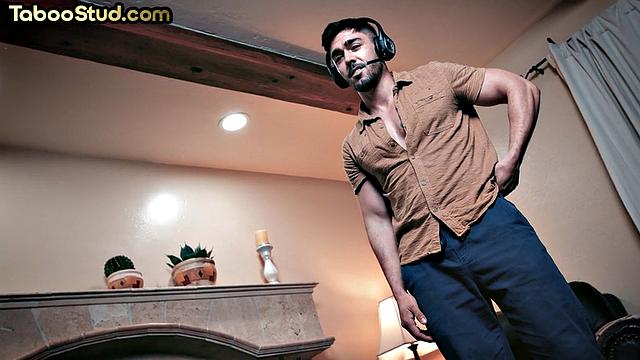 Naughty busty jock bouncing on BF