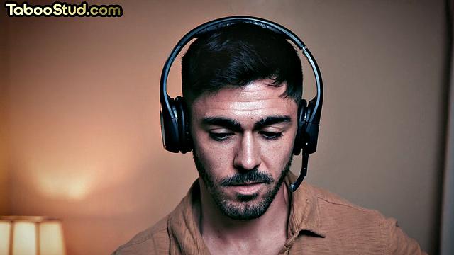 Naughty busty jock bouncing on BF