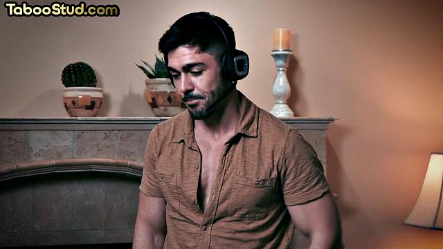 Naughty busty jock bouncing on BF