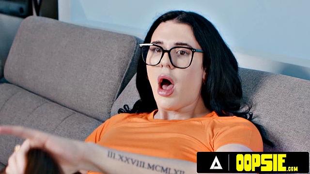 OOPSIE - Two Trans Caught Fucking During Yoga And It Ends In Wild Threesome