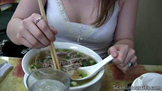 Hot Couple Enjoys In Restaurant Bathroom