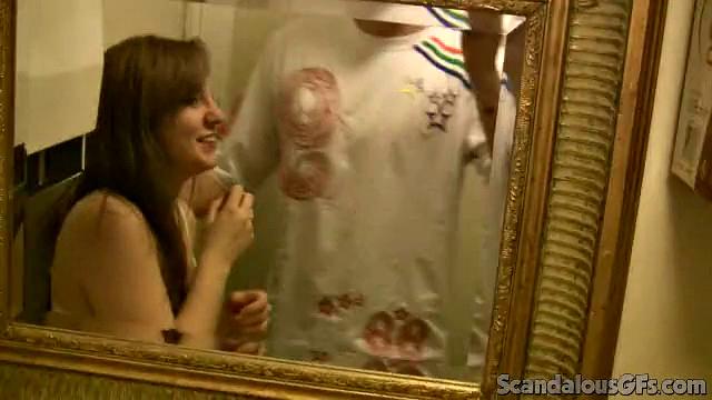 Hot Couple Enjoys In Restaurant Bathroom