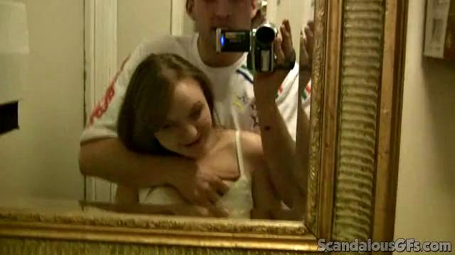 Hot Couple Enjoys In Restaurant Bathroom