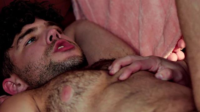 Athletic jock bareback fucks BF's asshole after kissing