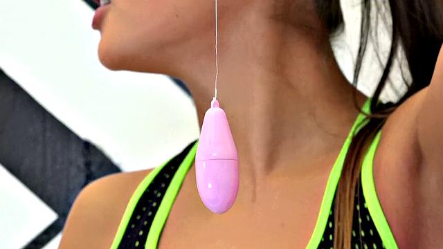 Blonde teen with brown hair deepthroats a big dick in interview with a smile