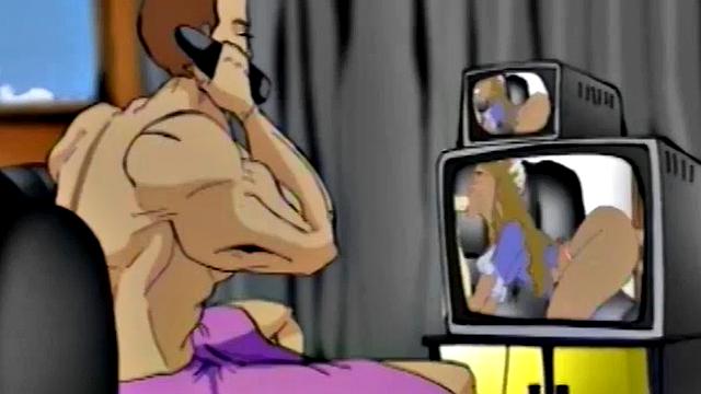 Busty cartoon girl gets pussy licked