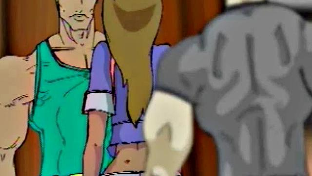 Busty cartoon girl gets pussy licked