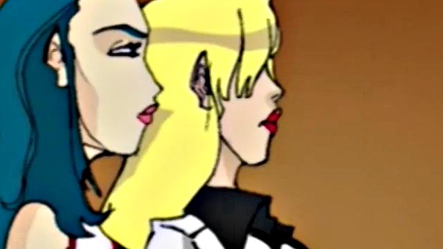 Busty cartoon girl gets pussy licked