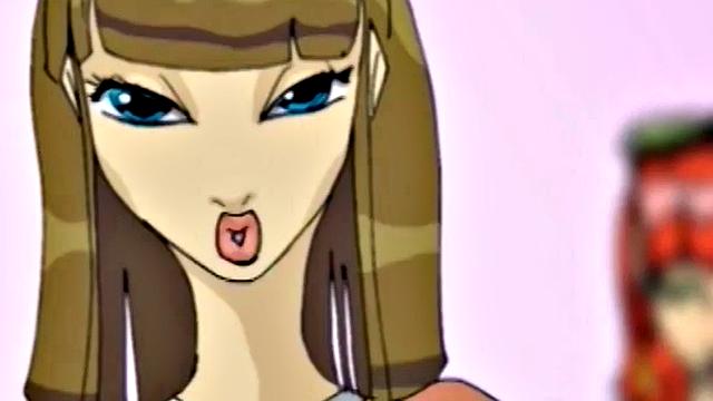 Busty cartoon girl gets pussy licked