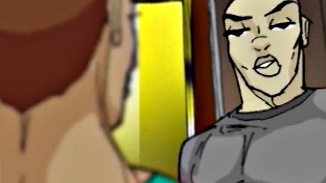 Busty cartoon girl gets pussy licked