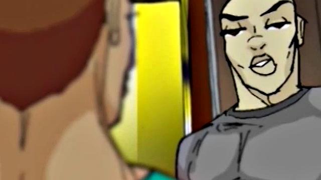 Busty cartoon girl gets pussy licked