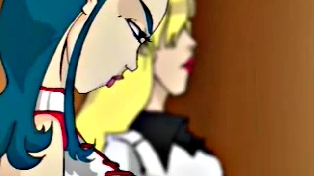 Busty cartoon girl gets pussy licked