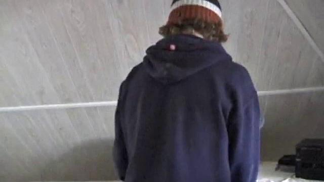 Eddy reclines in the sauna and looks at a porn magazine until a boner pops out of his shorts. Some serious stroking makes him bust a huge nut. Eddy then showers and poses naked for us.