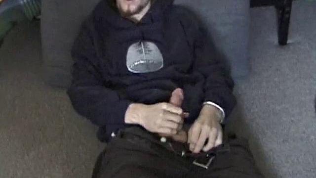 Eddy reclines in the sauna and looks at a porn magazine until a boner pops out of his shorts. Some serious stroking makes him bust a huge nut. Eddy then showers and poses naked for us.