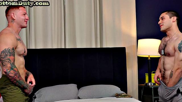 Anal loving soldier barebacked in dormitory on duty