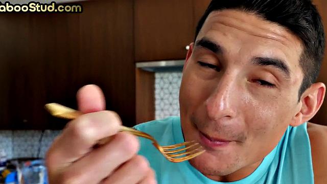 Outdoor stud barebacked by his stepbrother by the pool