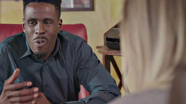 Blonde housewife with huge tits takes on two big black cocks before getting a messy facial