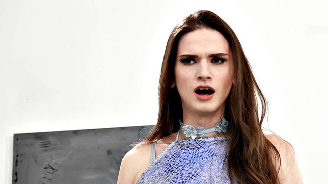 Inked trans cocksucking and got assfucked in 3way