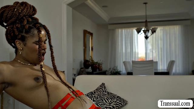 Pounding my Horny Ebony TS Friend in the Booty