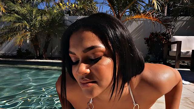 Bigbooty Latina fucked by big black cock in wet pussy