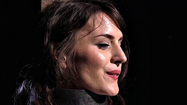 BDSM subject caned by maledom in erotic bondage