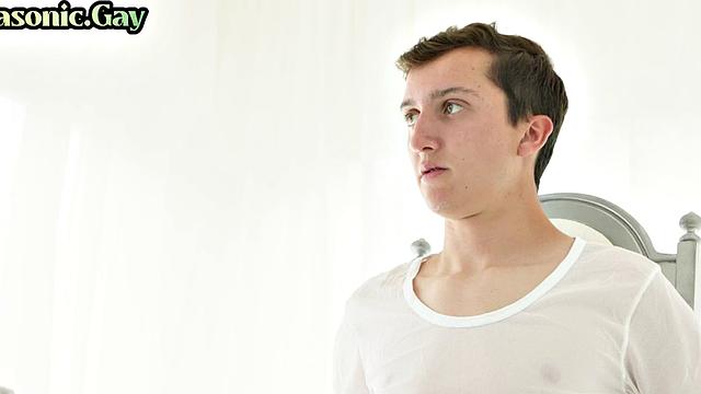 Masonic DILF in suit toys twinks' hairy asshole with dildo